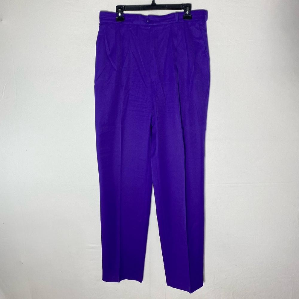 Vintage 90s Seasons Purple High Rise Pleated Front Trouser Pants 12 Career Wear